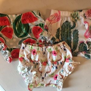 Summer baby bummies, new, 3 pair